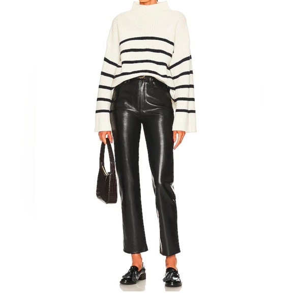 Agolde Recycled Leather Pants Womens 29 90s Pinch High Waist Charcoal Grey - Picture 9 of 11